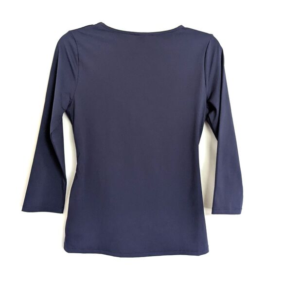 Tommy Bahama Rash Guard XS Blue Twist Front 3/4-Sleeve UPF50 Vacation Beach - Picture 2 of 5